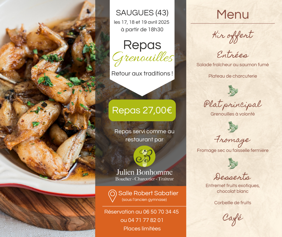 Menu Grenouilles 2025